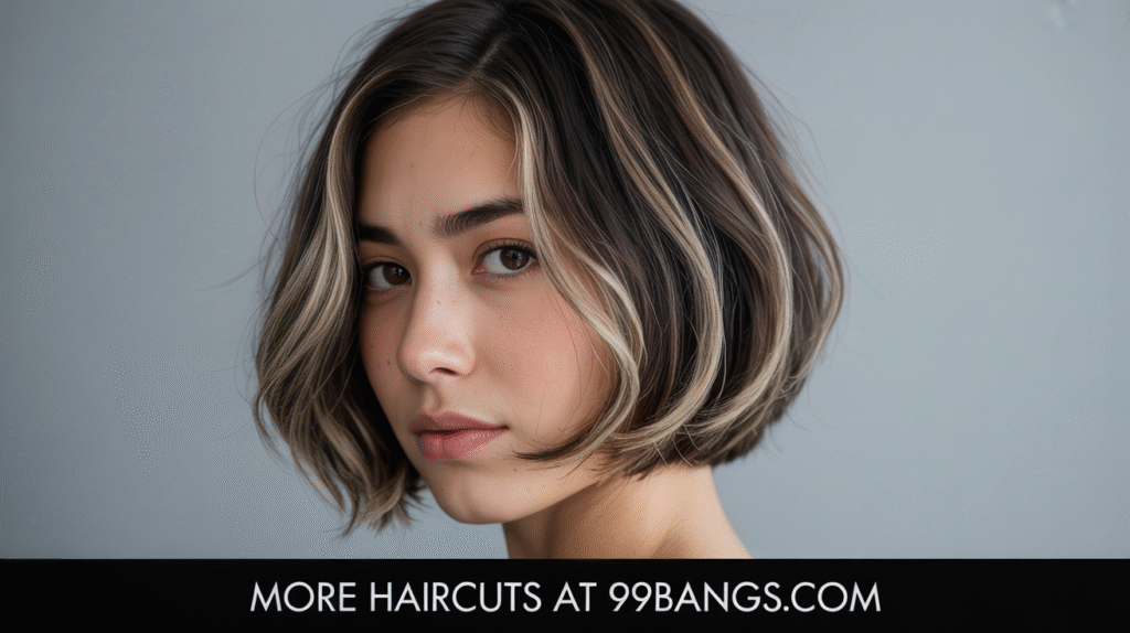 photo of Angled Bob with Balayage or Highlights haircut