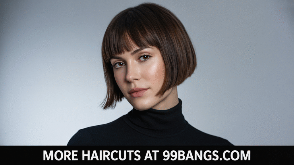 photo of Angled Bob with Side Bangs haircut