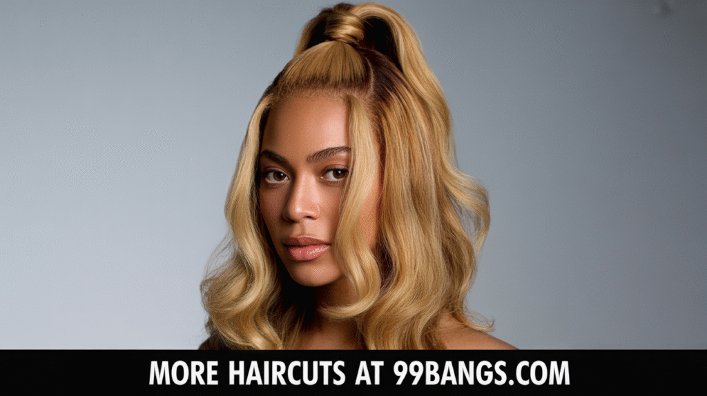 photo of Beyoncé’s Half-Up Honey Blonde Ponytail