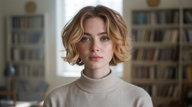 photos of Blond Wolf Cut with Bangs