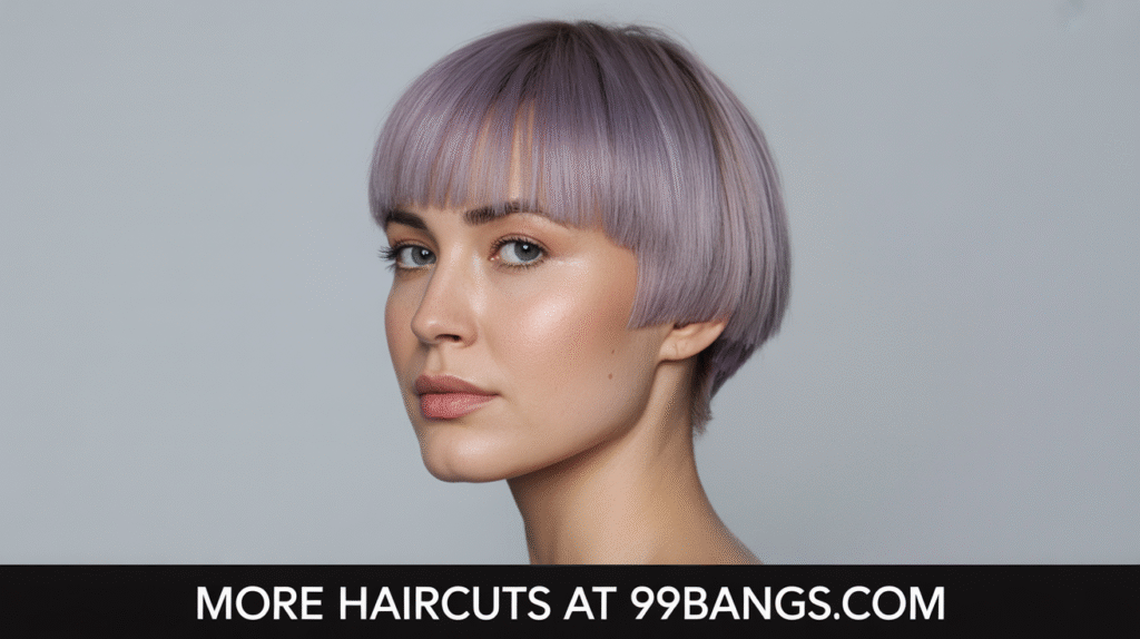 photo of Blunt Cut With Lavender Tint