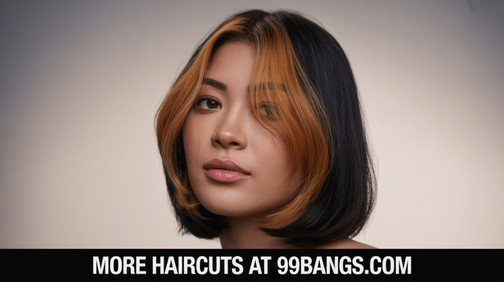 photo of Caramel Highlights on Black Hair