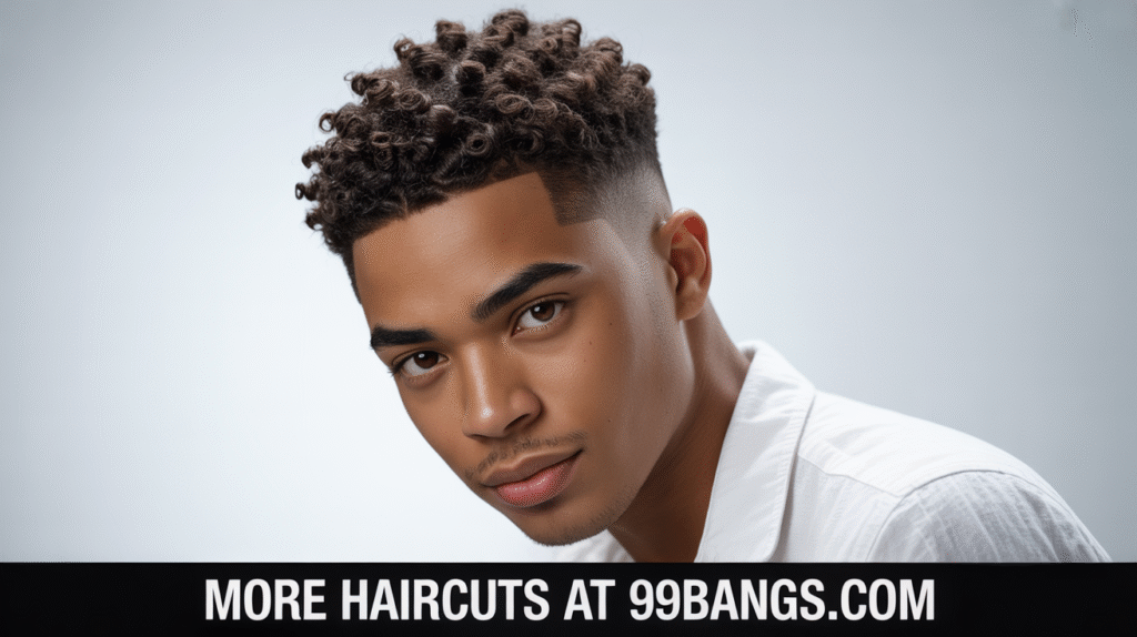 photo of Curly Taper Fade hair