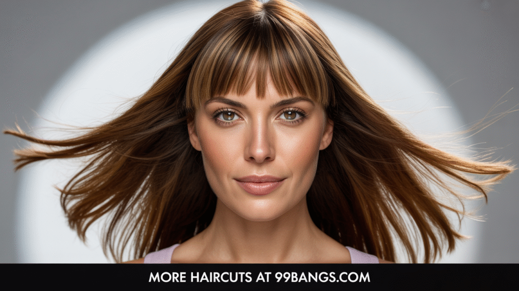 photo of Curtain Bangs with Long Hair 
