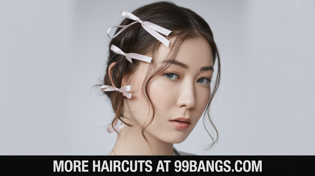 photos of Half-Up, Half-Down Ribbon Hair