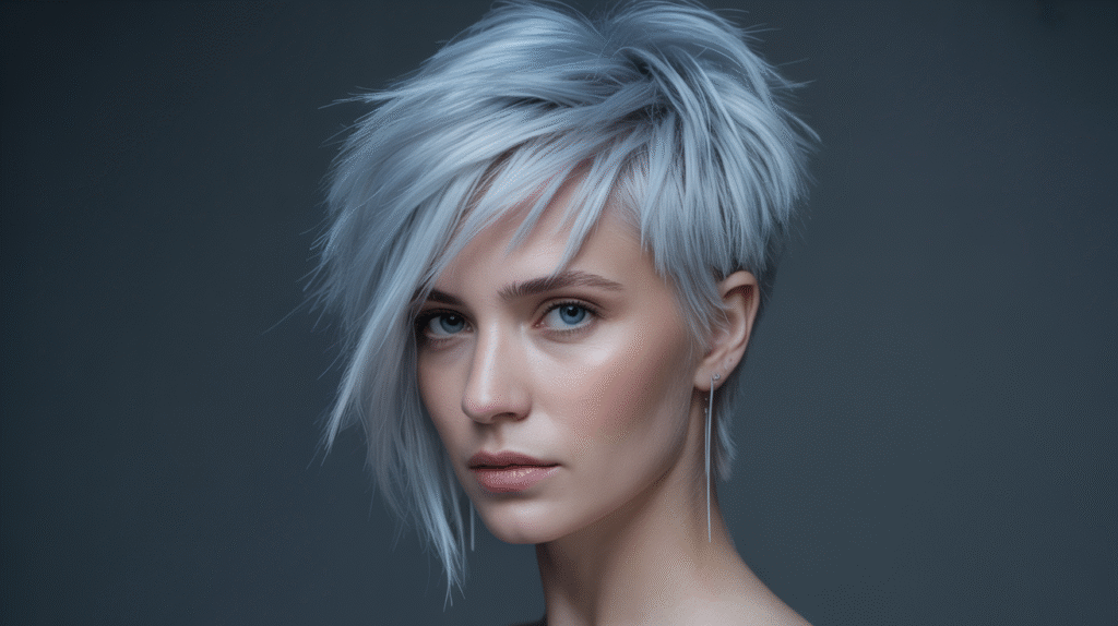 icy silver hair