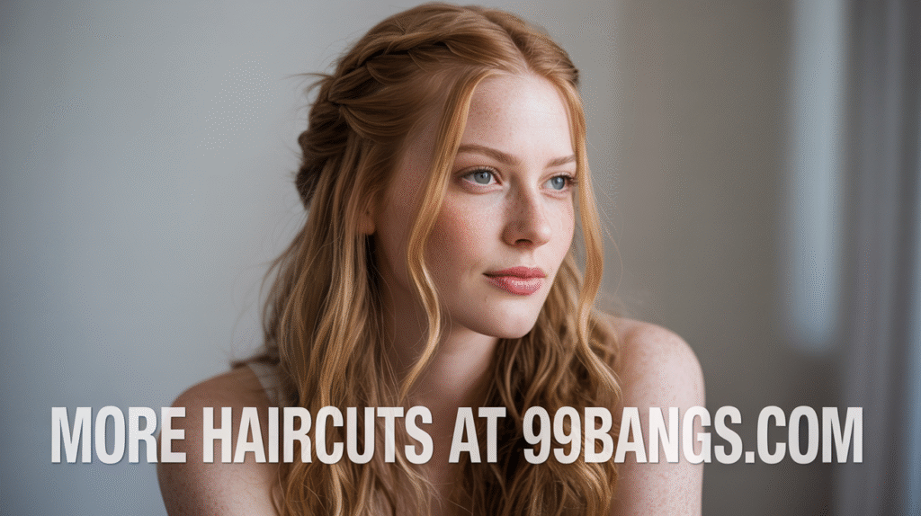 photo of Long strawberry blonde hair + loose braids hairstyle