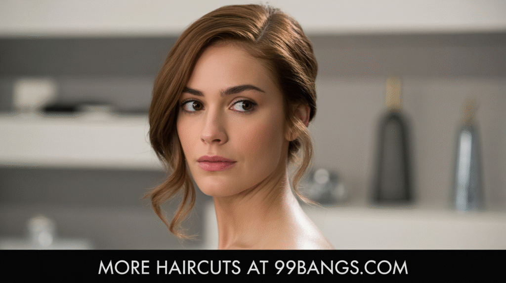 photo of Loose Waves with a Deep Side Part hair