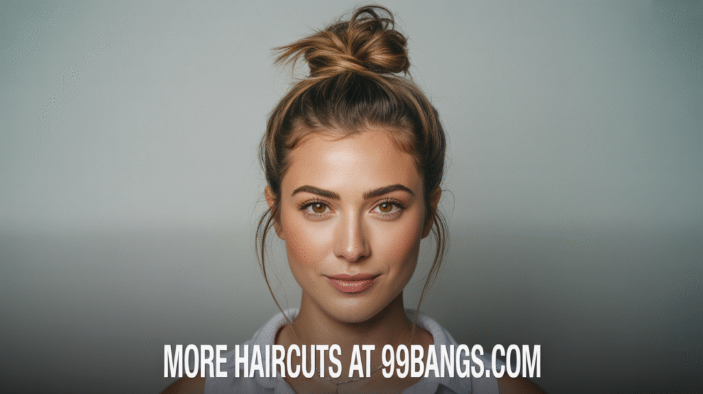 photo of Messy Top Knot hairstyle