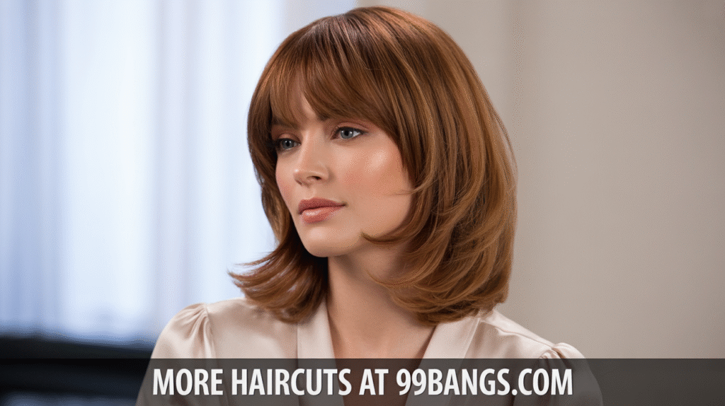 photos of The Layered Bob with Curtain Bangs haircuts