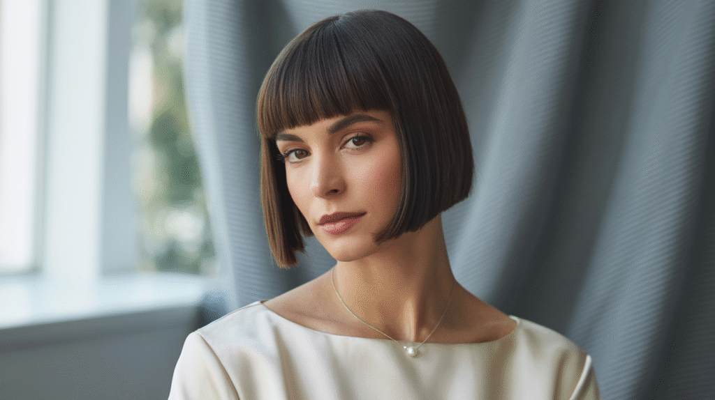 photo of a Blunt Short Bob with Straight Bangs