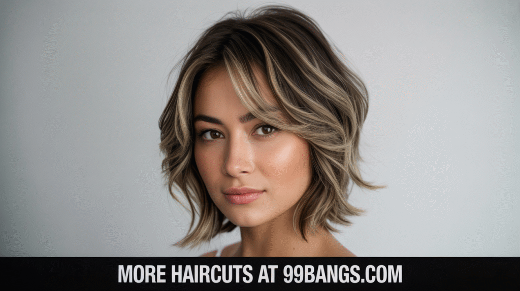 photo of a Layered Butterfly with Balayage Highlights haircut