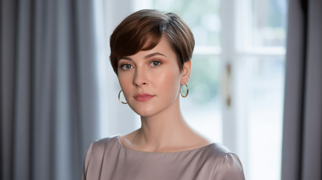 photo of a classic pixie cut